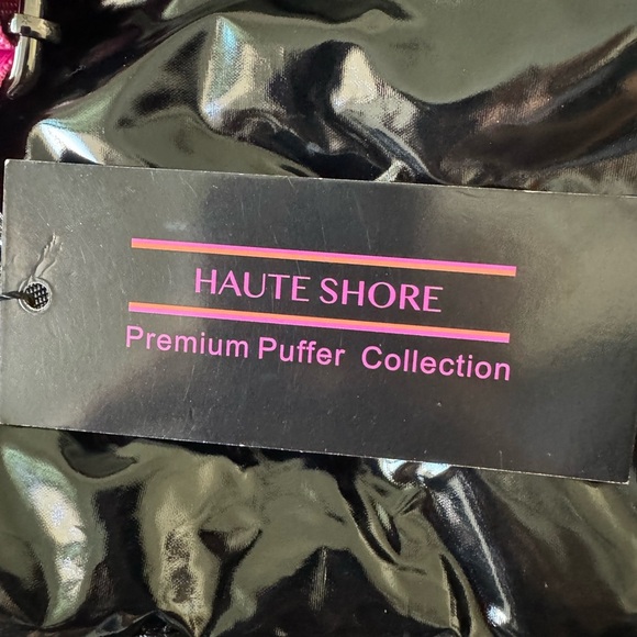 NWT Perri Noir Haute Shore Puffer Crossbody Purse with Black/Pink Handle - Picture 12 of 14